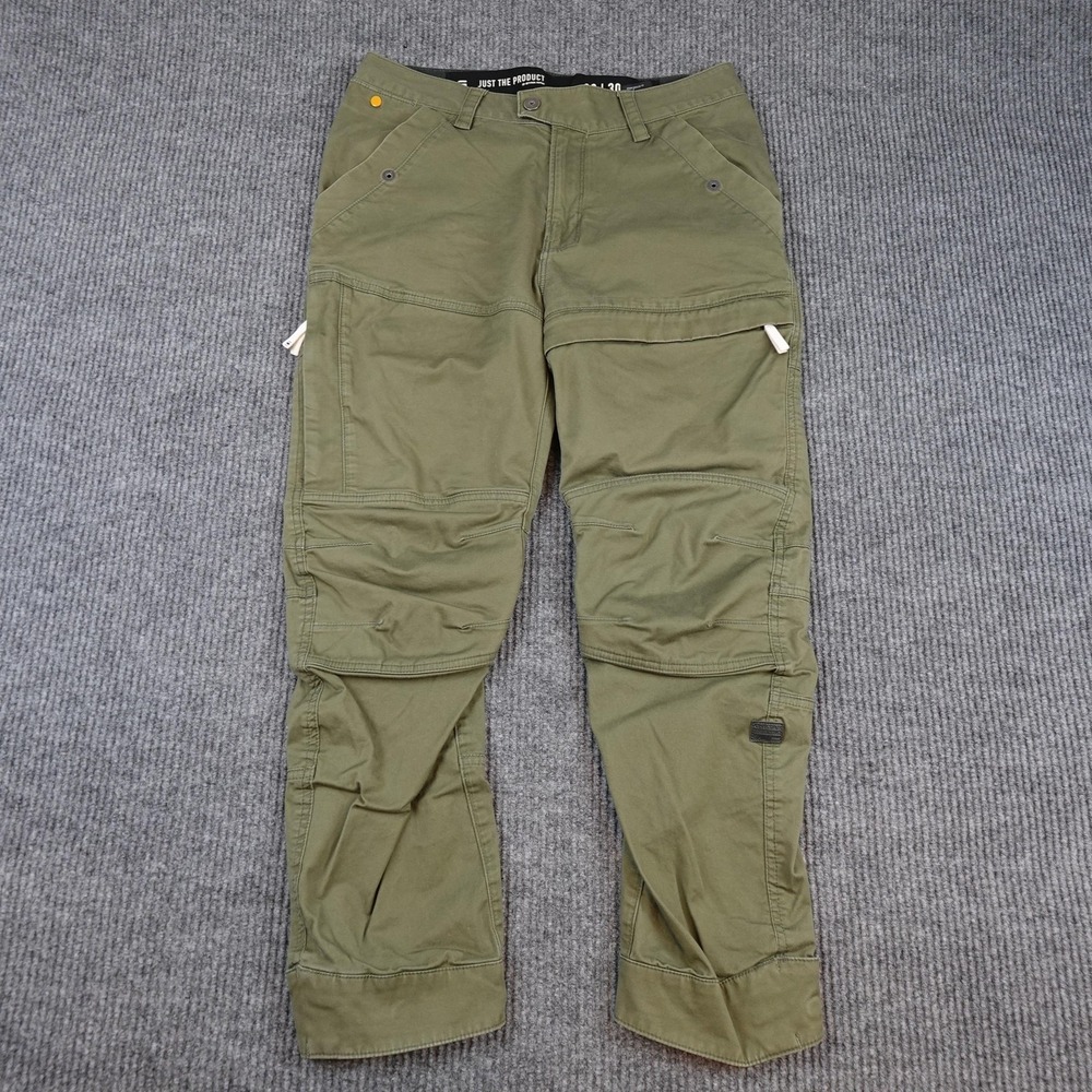G-Star RAW Rackam Cargo Pants Mens 32x30 Green Canvas Slim Tapered Outdoor